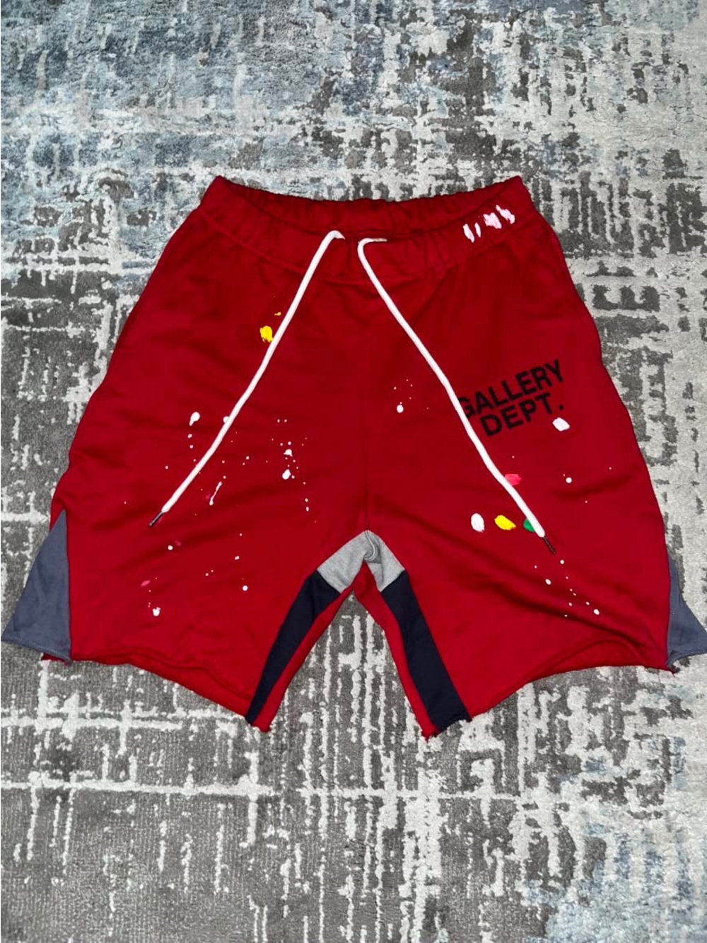 Gallery Dept Red Paint-Splash Shorts